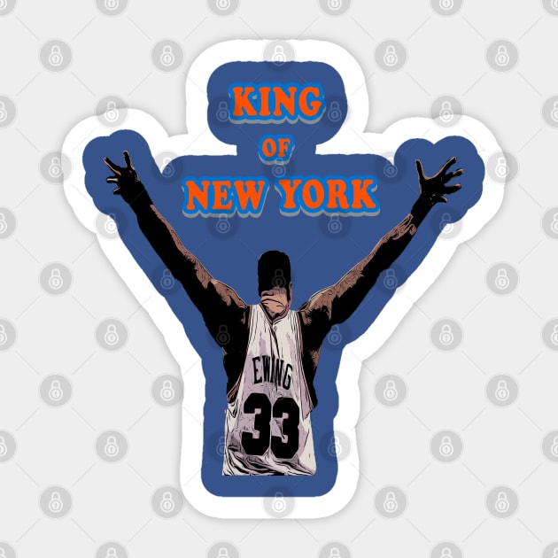 Patrick Ewing King of New York Sticker by IronLung Designs